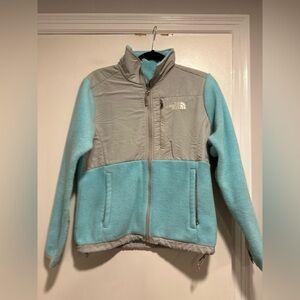 North Face Sz:S Y2K Sky Blue/ Gray Polartec Denali Full Zip Fleece Jacket.